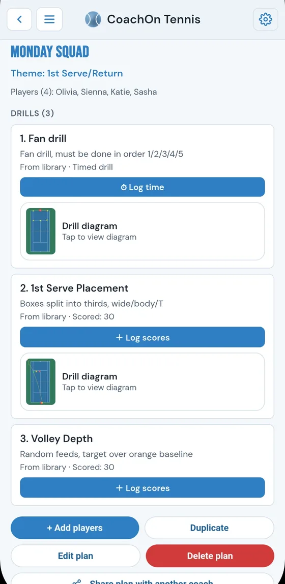 Session Planner lesson plan